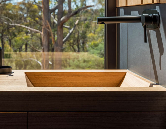 timber basin close up